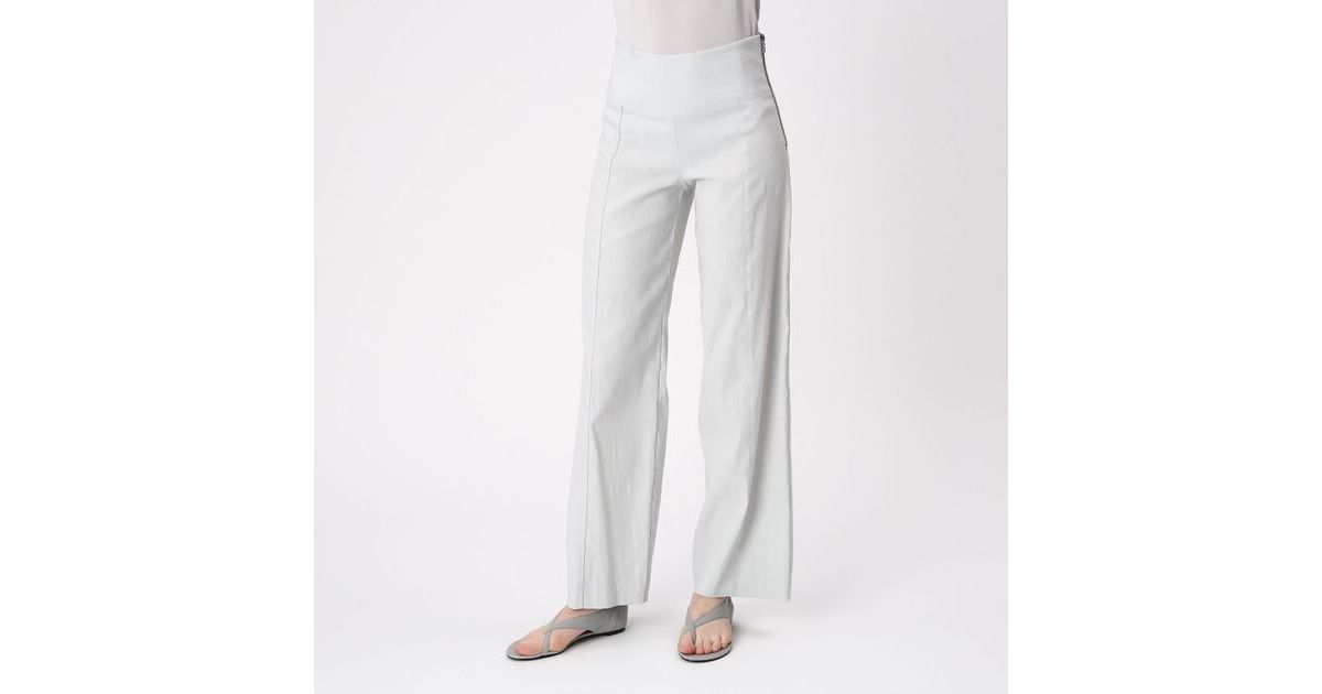 White cotton-linen pants - audrey by Sarah Pacini