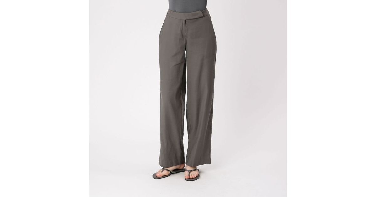 White cotton-linen pants - audrey by Sarah Pacini