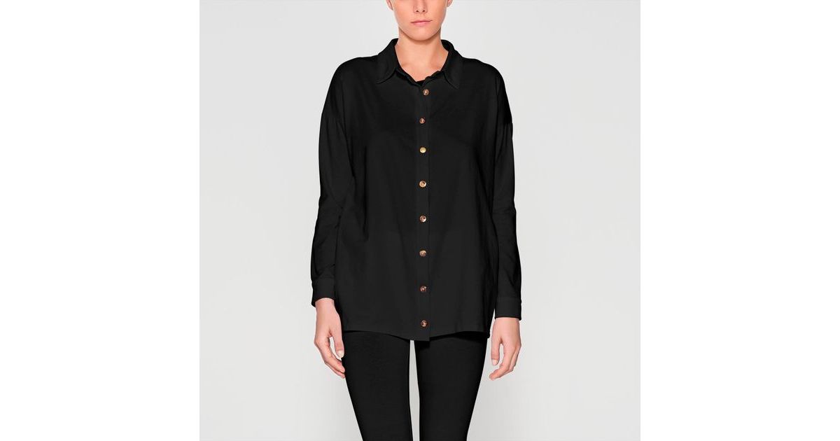 Black cotton sweet home shirt by Sarah Pacini