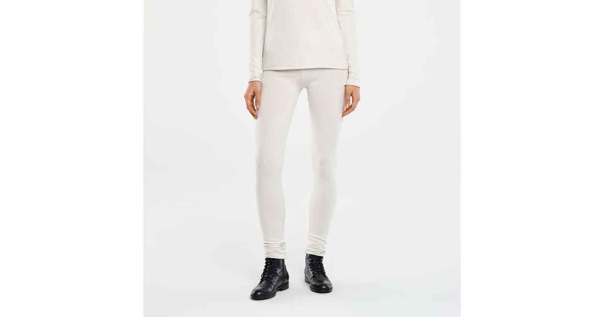 White linen linen-viscose leggings by Sarah Pacini