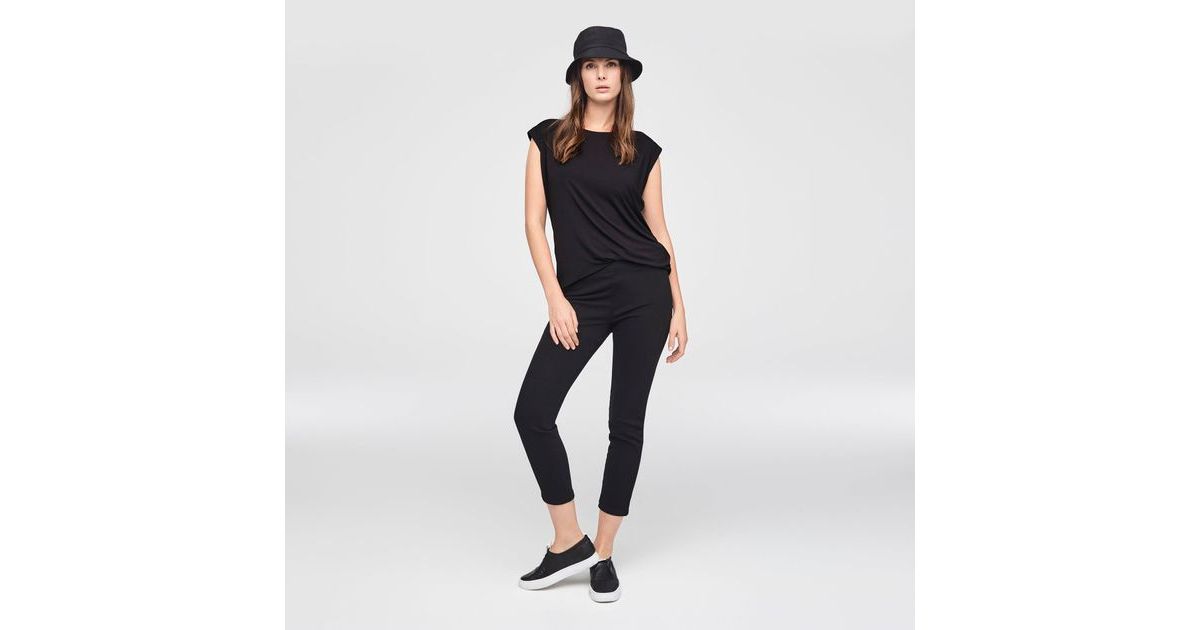 STRETCH COTTON CROPPED LEGGINGS