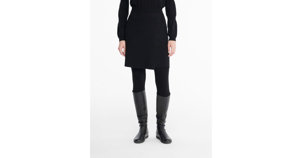 Black rok knielengte - lange split - Sarah Pacini