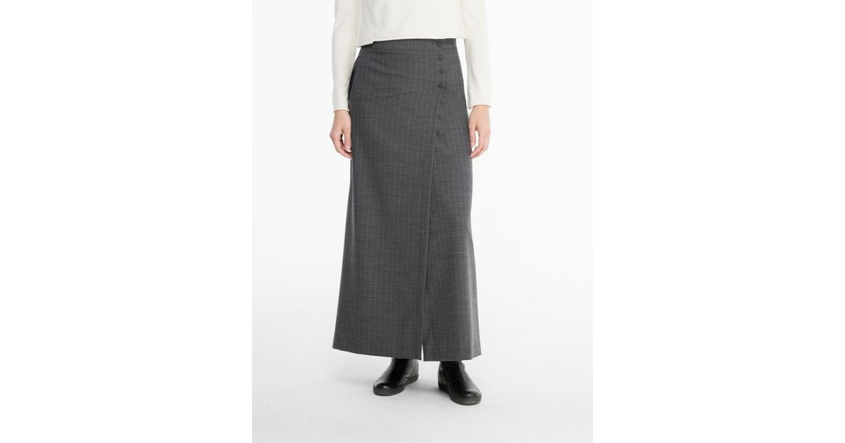 Grey merino skirt - slash pockets by Sarah Pacini