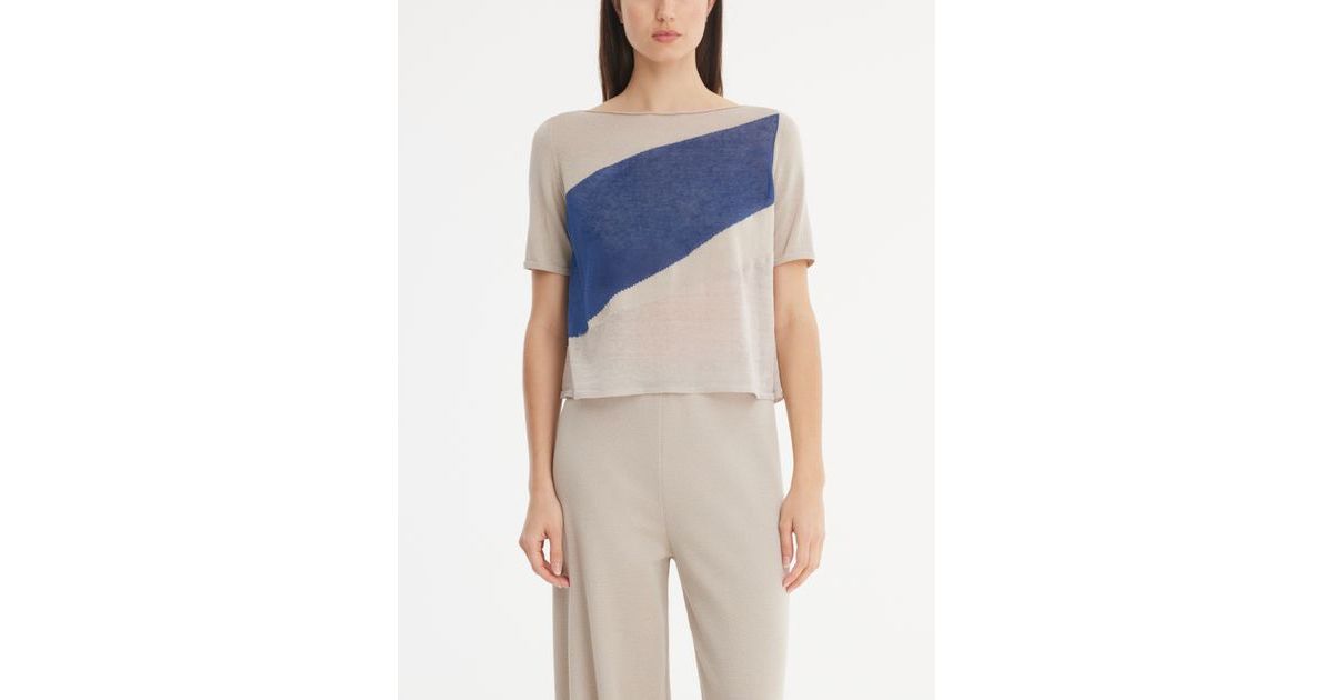 Mastic cropped sweater - asymmetric by Sarah Pacini