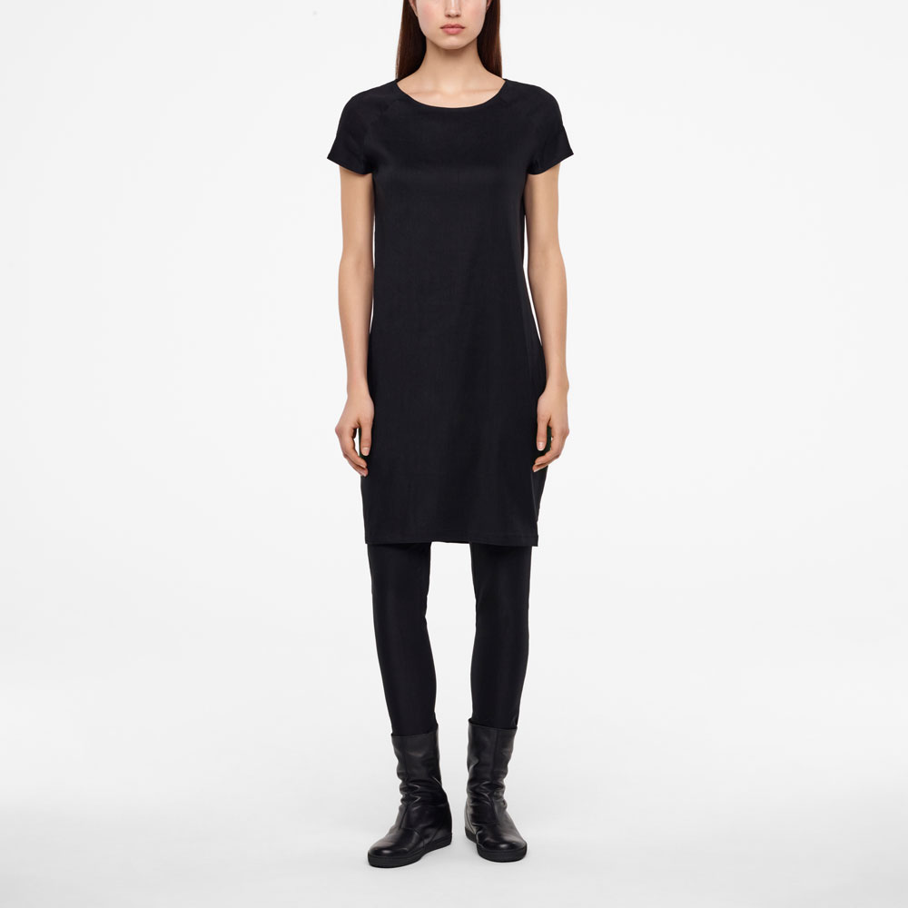 Sarah Pacini ROBE LIN STRETCH - FERMOIR ZIP De face