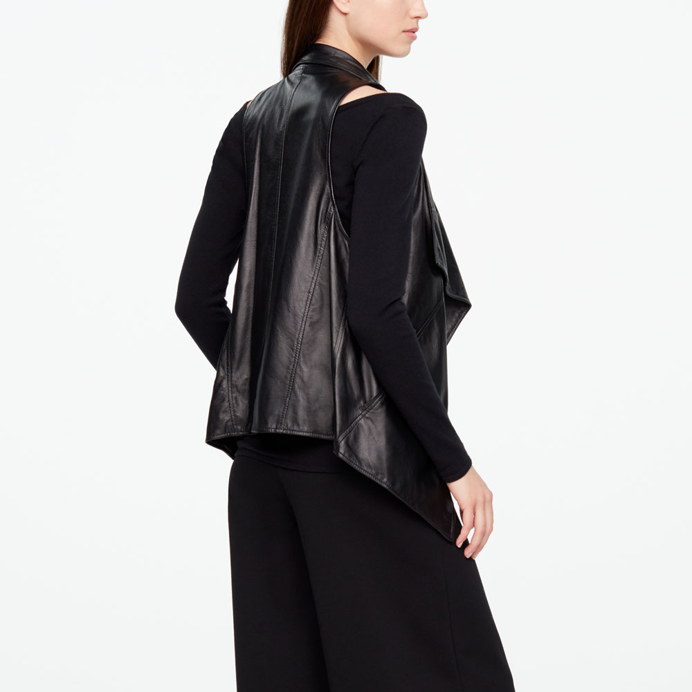 Sarah Pacini VESTE EN CUIR - SANS MANCHES Derrière