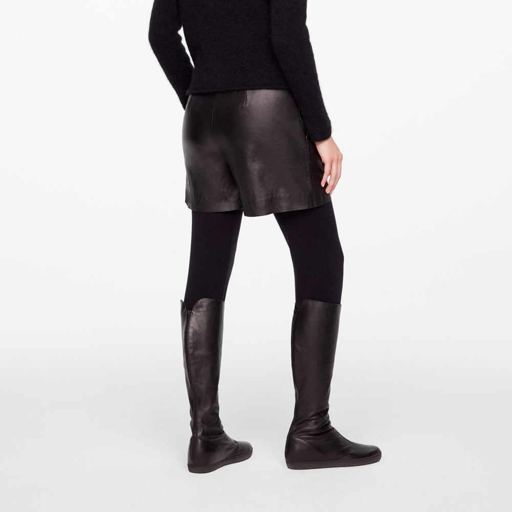 Leder Shorts Von Sarah Pacini In Schwarz Aus Lammnappaleder