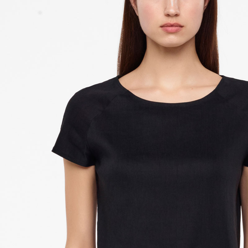 Sarah Pacini ROBE LIN STRETCH - FERMOIR ZIP De face