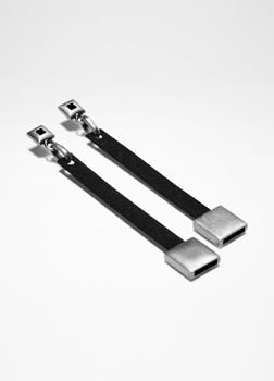 Sarah Pacini SILVER AND SUEDE PENDANT EARRINGS Front