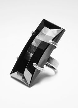 Sarah Pacini SPIEGELRING SCHWARZ Vorne