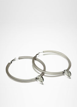 Sarah Pacini SWAROVSKI CRYSTAL HOOP EARRINGS Front