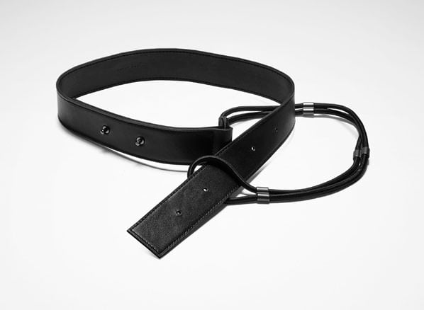 Sarah Pacini Leather bungee belt - front