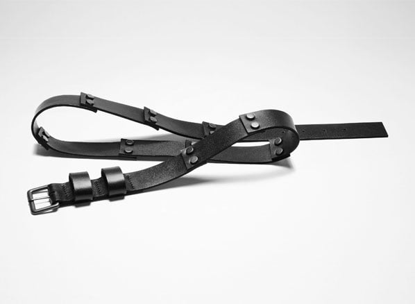 Sarah Pacini Lederen riem met studs - front