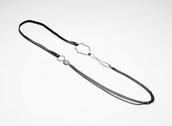 Sarah Pacini Suede and silver necklace - front