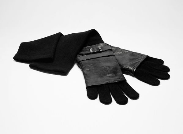Sarah Pacini Long gloves - leather and wool - front