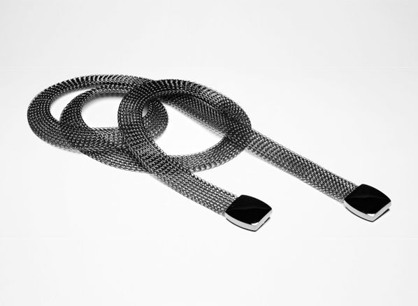 Sarah Pacini Silver belt - chain mail design - front