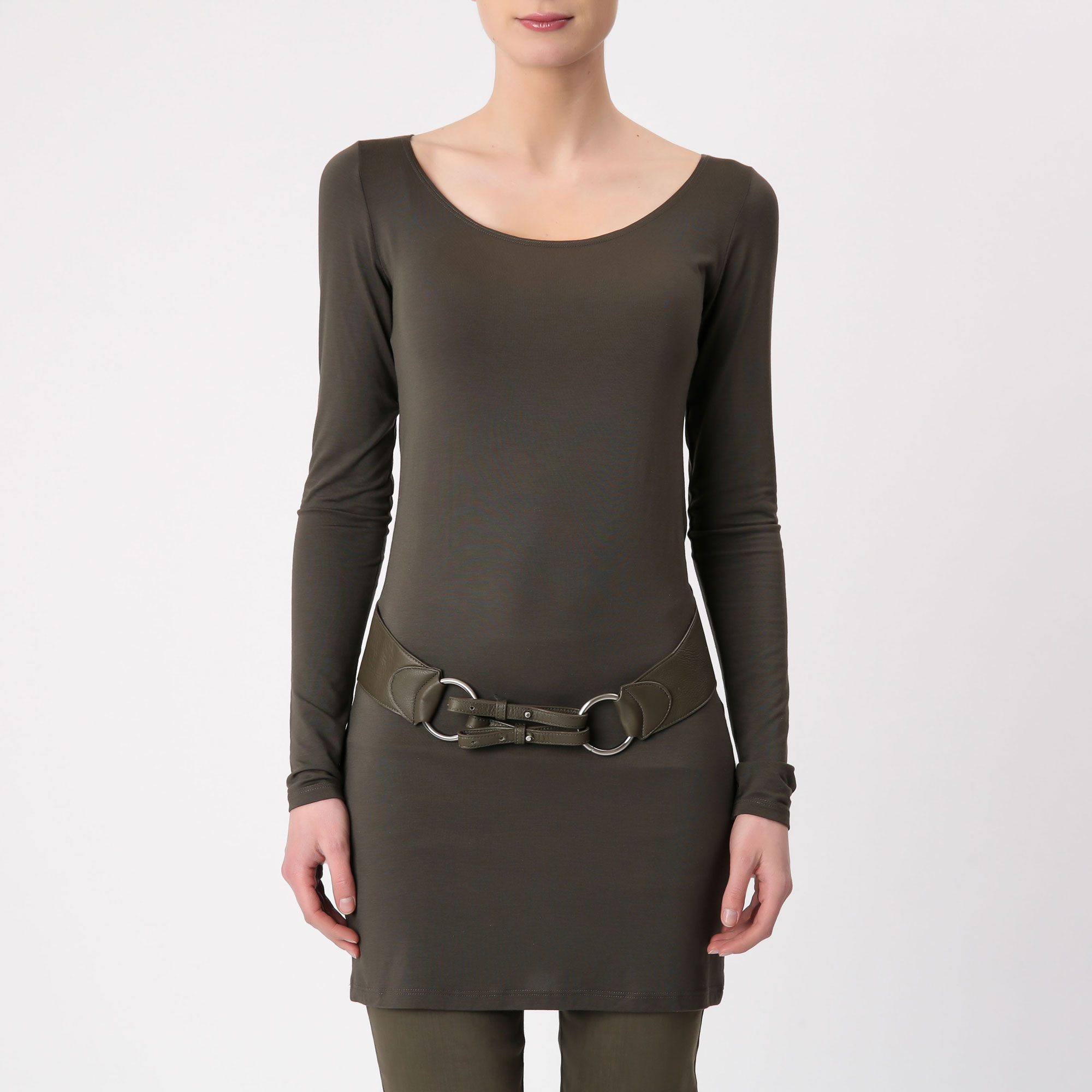 Dark leather leather belt by Sarah Pacini display picture 1