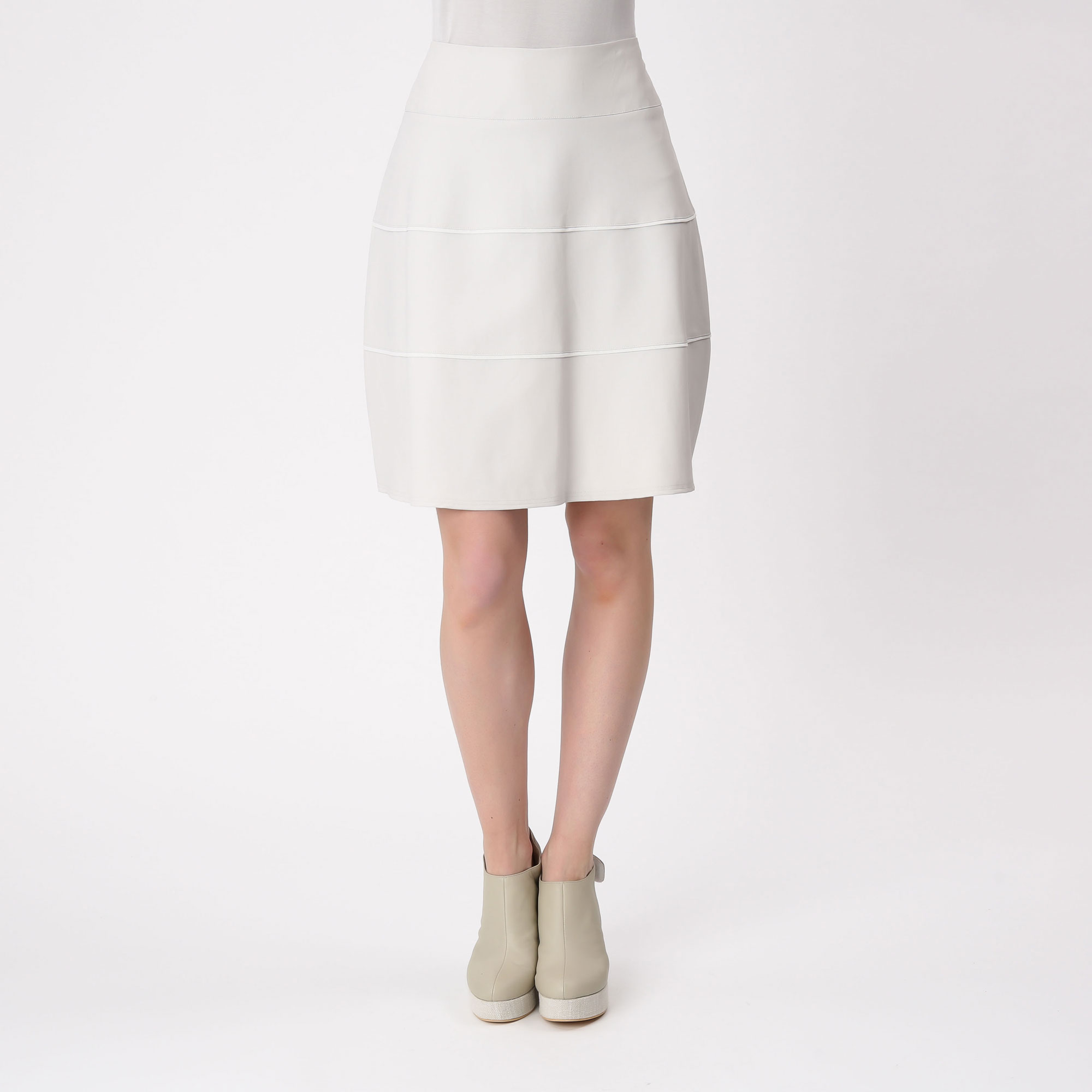 Grey cotton knee length skirt by Sarah Pacini
