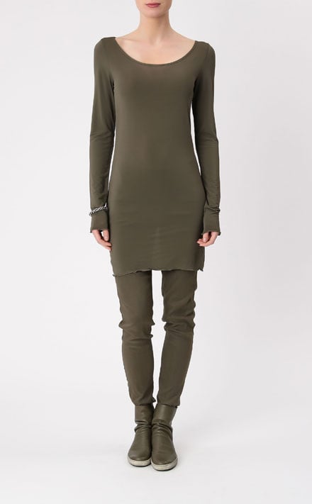 Dark Viscose Long Sleeve Tunic By Sarah Pacini