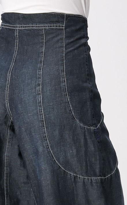Fonkelnieuw Denim blue jeans wijde pijpen en hoge taille - Sarah Pacini MQ-54