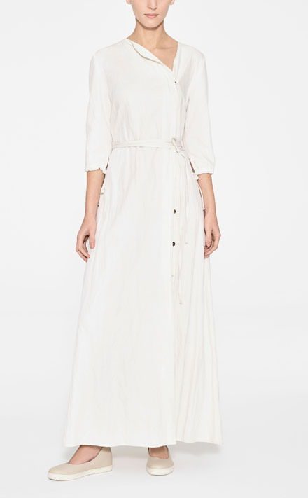 Wonderbaar Gebroken witte maxi jurk met kort mouwen - Sarah Pacini QS-02