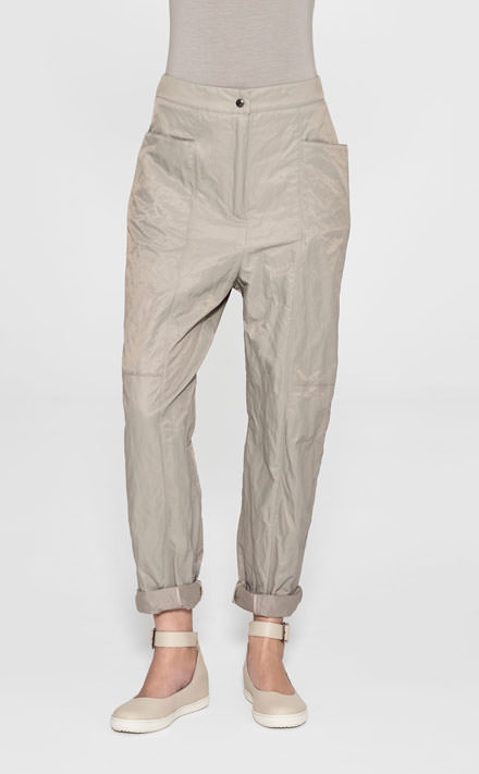 Green wide leg pants with pockets by Sarah Pacini