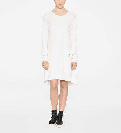 White viscose asymmetric short dress by Sarah Pacini