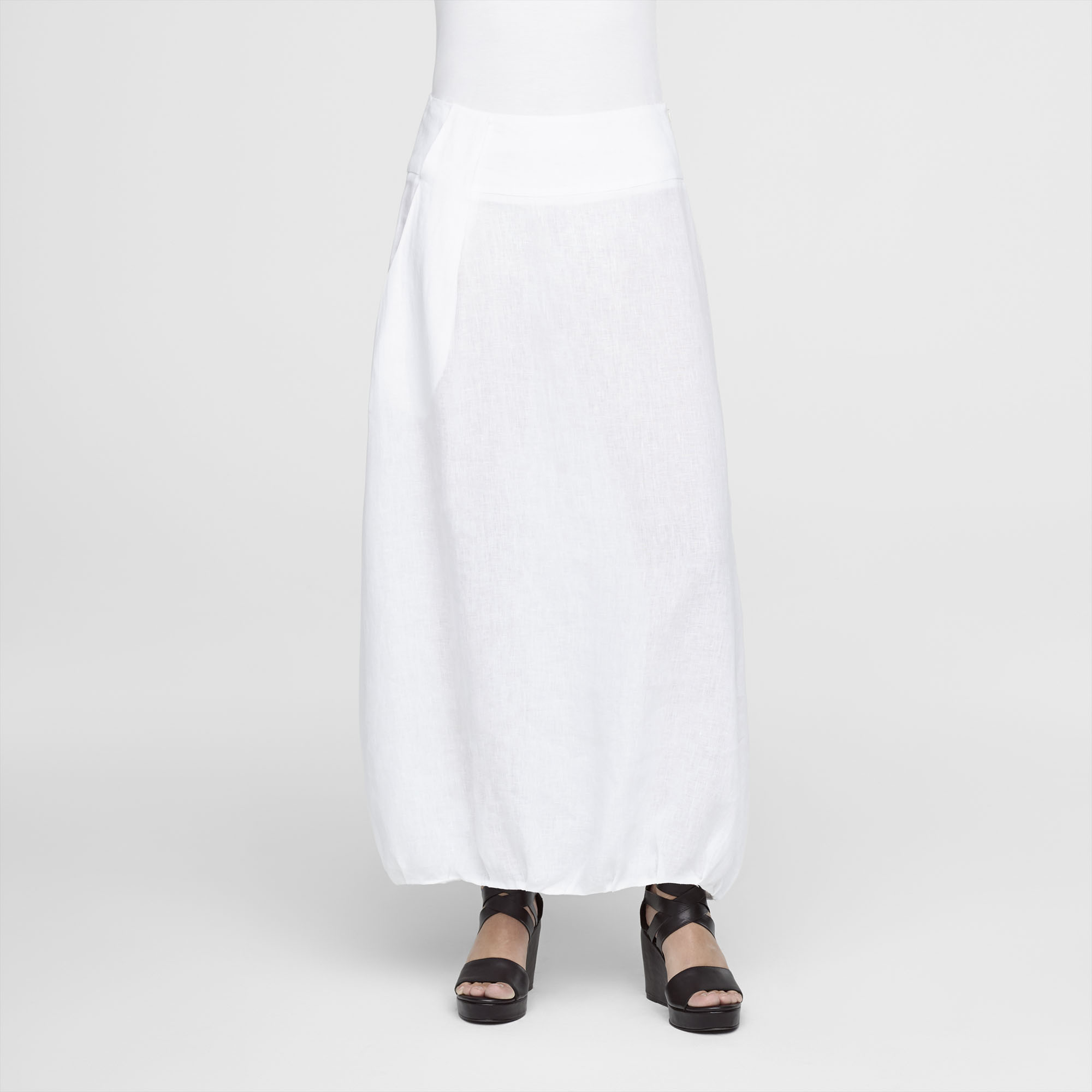 womens white linen skirts