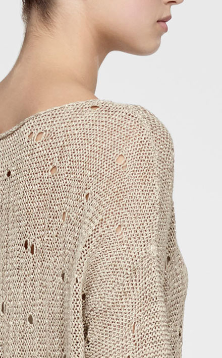 Sarah Pacini Pull long en lin, détails crochet Derrière