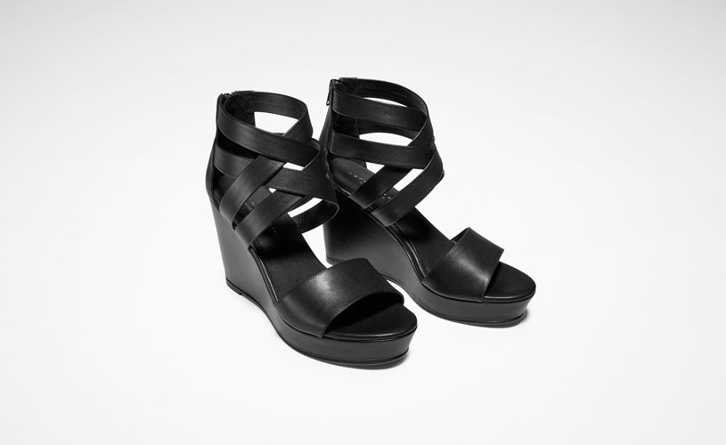 black wedge shoes