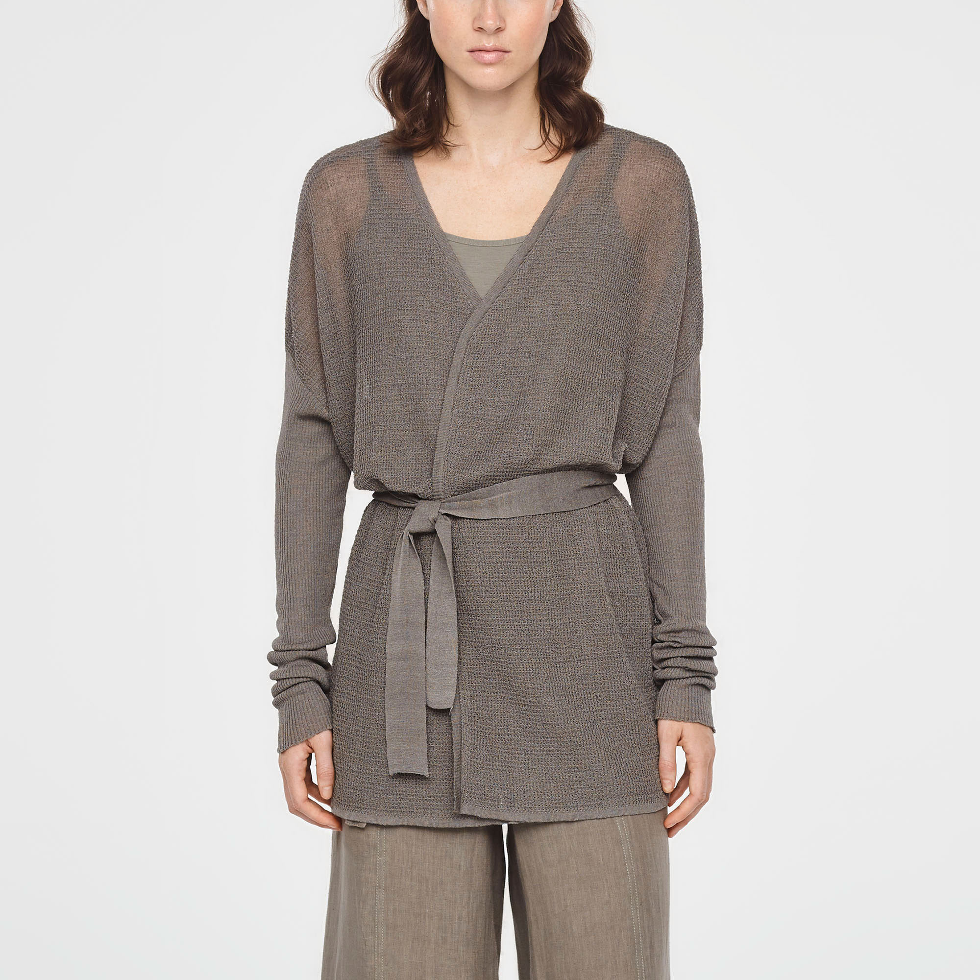 linen blend cardigan