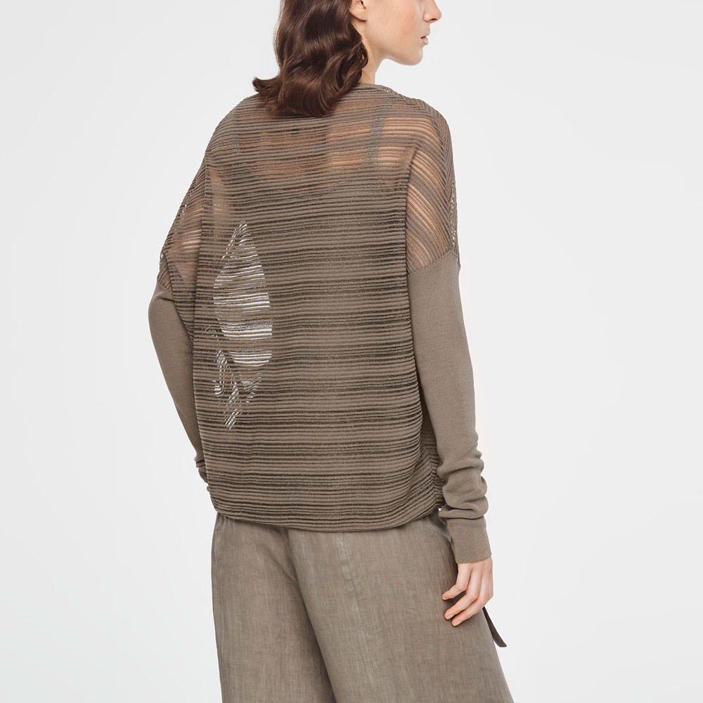 Sarah Pacini TRANSLUCENT STRIPED SWEATER - LONG SLEEVES Back view