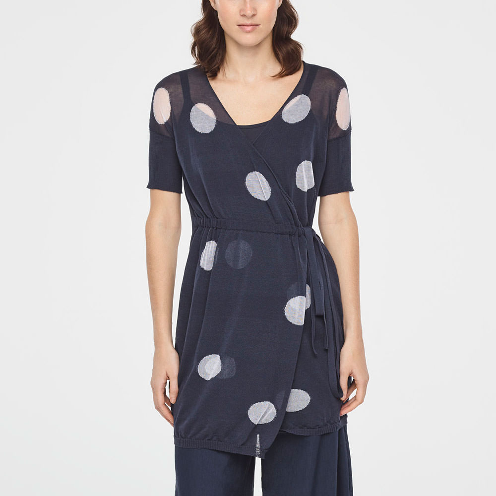 Sarah Pacini POLKA DOT V-NECK SWEATER Front