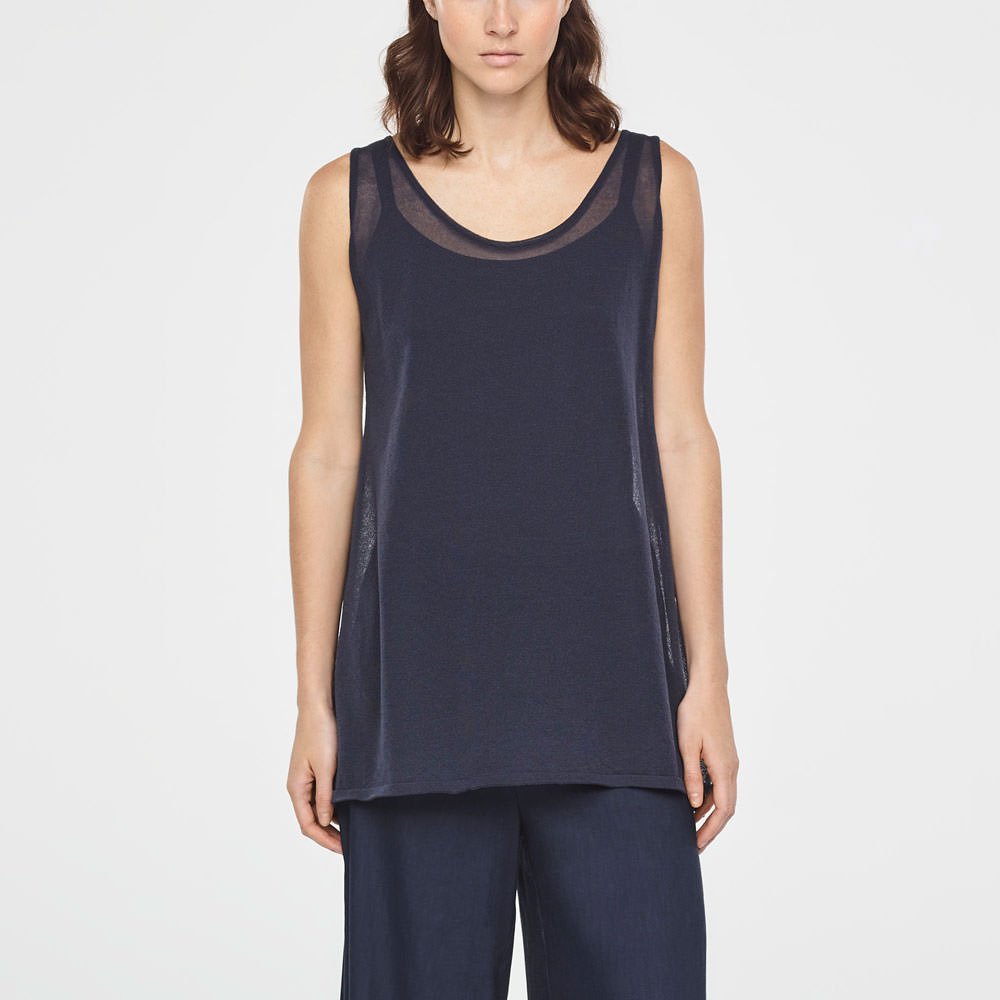 Sarah Pacini COTTON VEIL SWEATER - SLEEVELESS Front