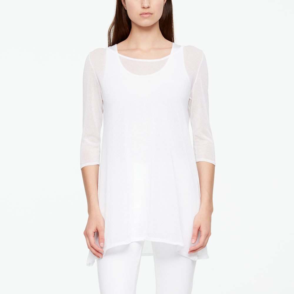 Sarah Pacini COTTON VEIL SWEATER - 3/4 SLEEVES Front