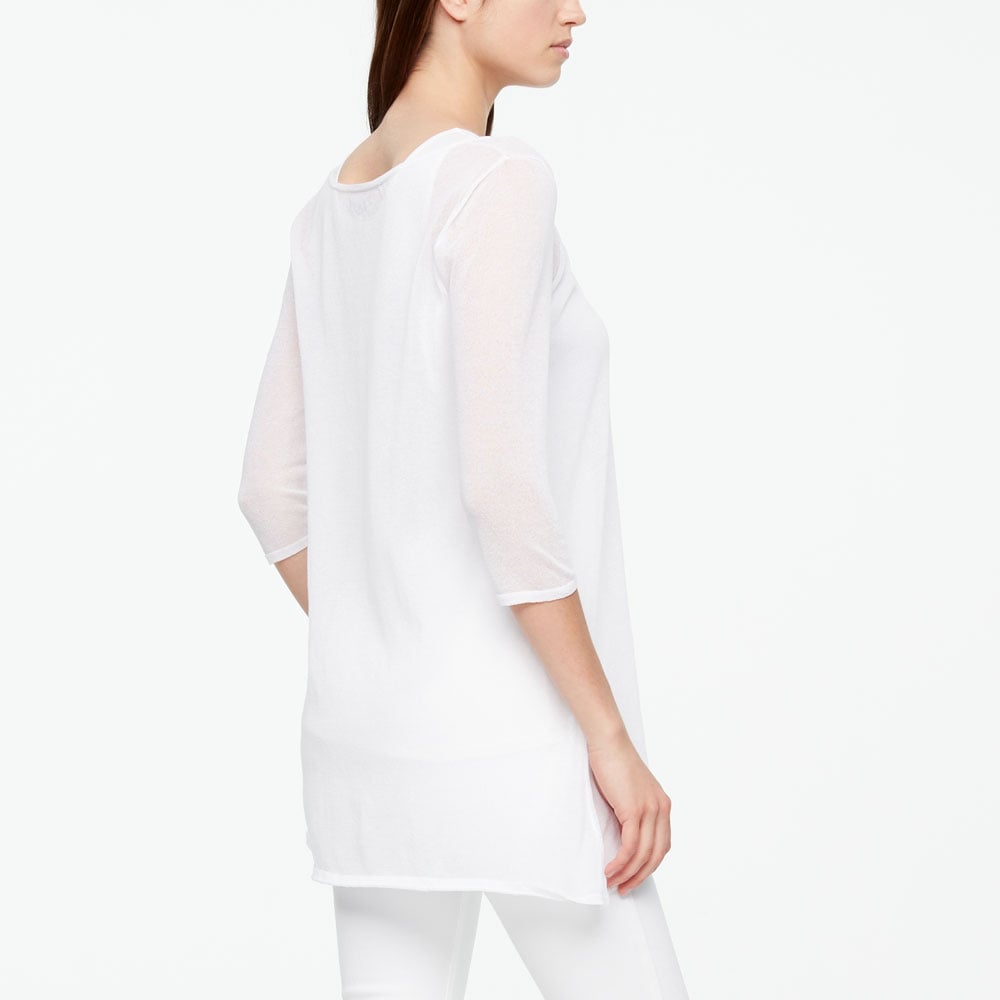 Sarah Pacini COTTON VEIL SWEATER - 3/4 SLEEVES Back view