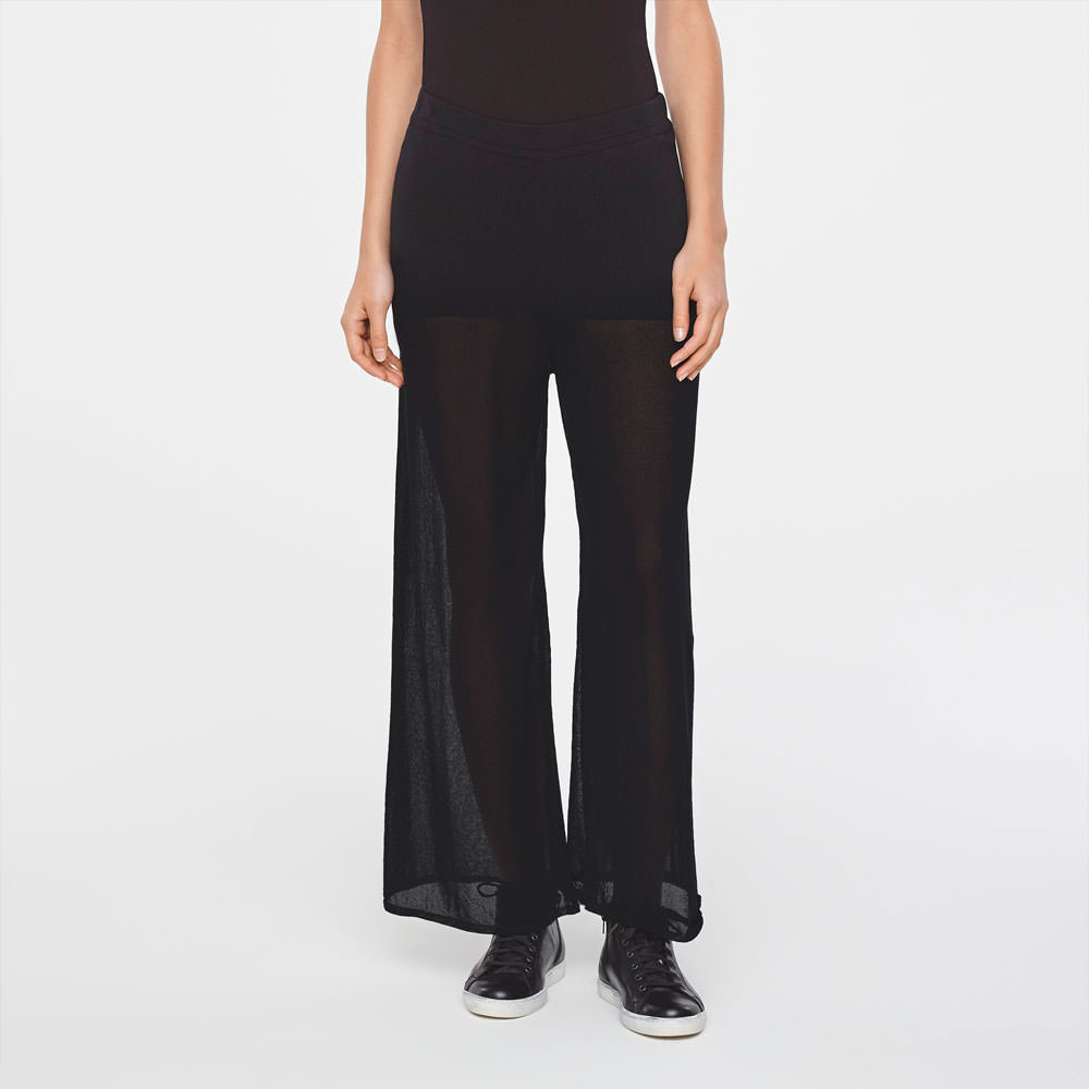 Sarah Pacini KATOENEN BROEK MET VOILE Voorzijde