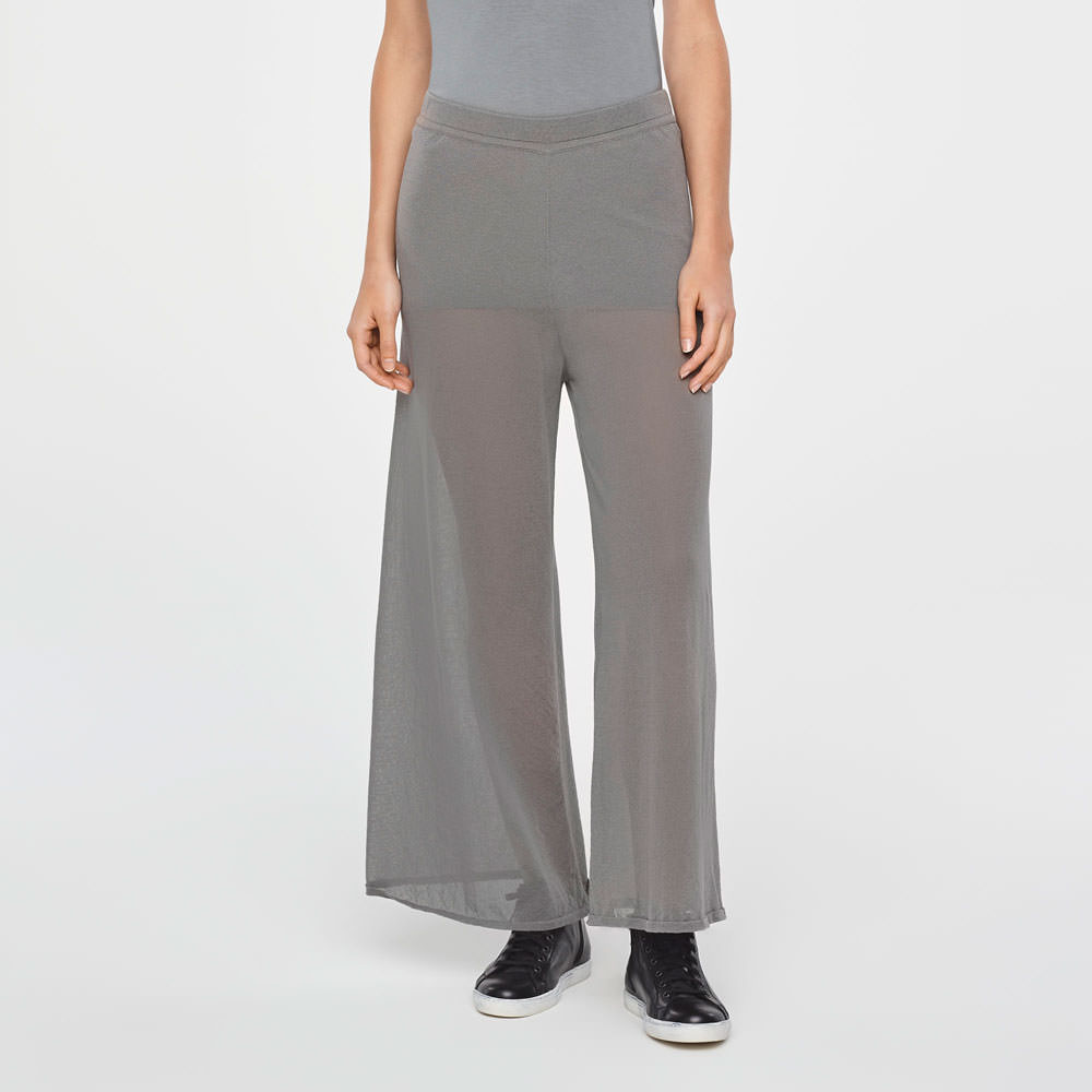 Sarah Pacini KATOENEN BROEK MET VOILE Voorzijde