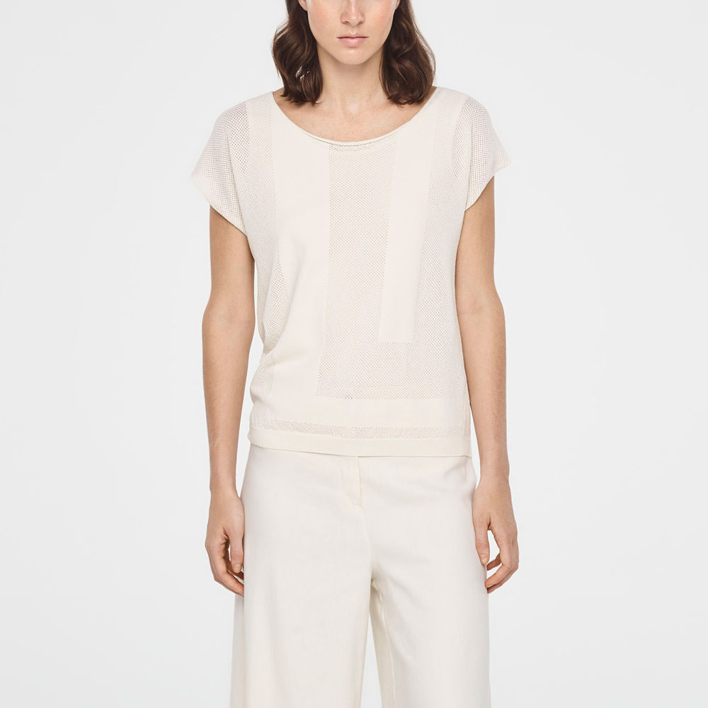 Sarah Pacini PULL COL BATEAU - MOTIF PERFORÉ De face