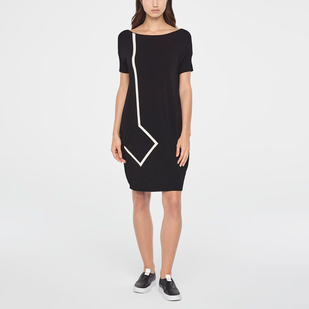Sarah Pacini ROBE MANCHE COURTE - DEUX TONS De face