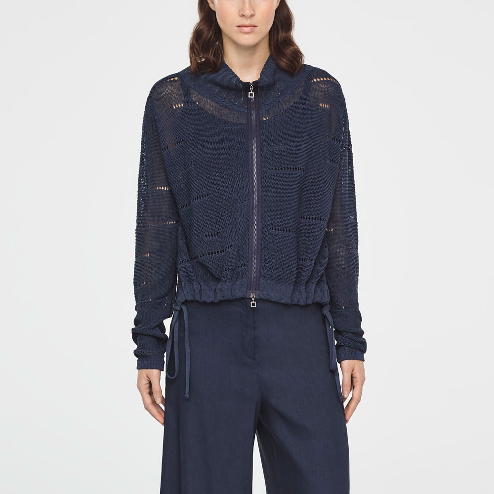 Sarah Pacini CROCHET LINEN CARDIGAN Front