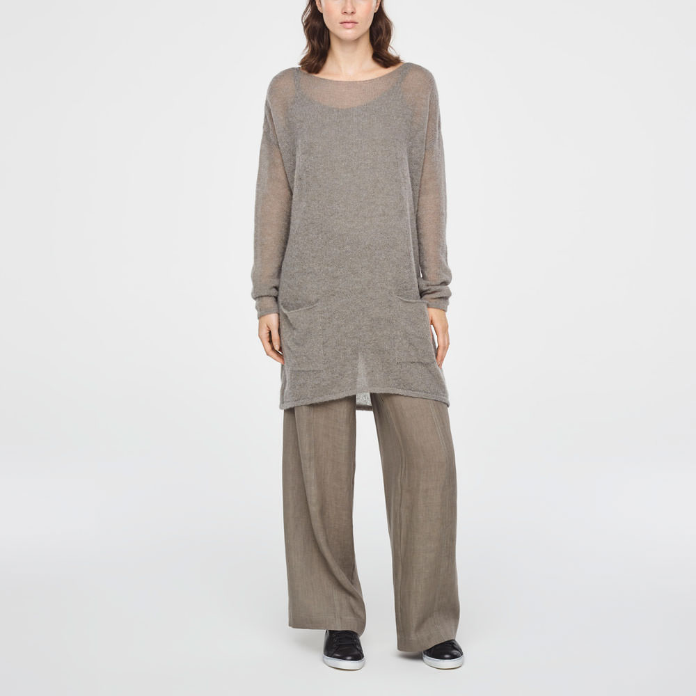 Sarah Pacini ULTRA-LIGHT MOHAIR SWEATER WITH POCKETS Front