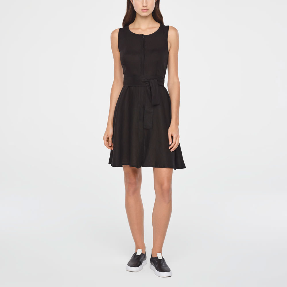 Sarah Pacini ROBE EN LIN - TIMELESS De face