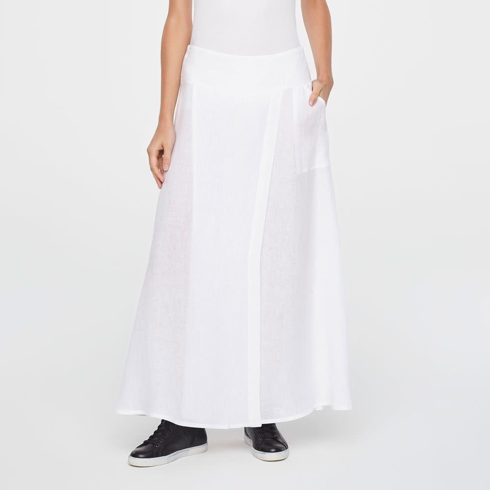 white linen maxi