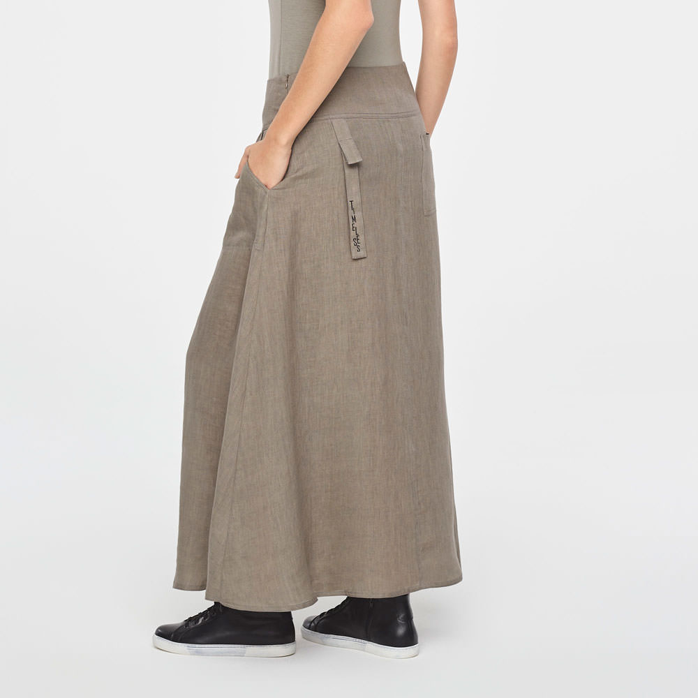 Sarah Pacini MAXI LINEN WRAP SKIRT Back view