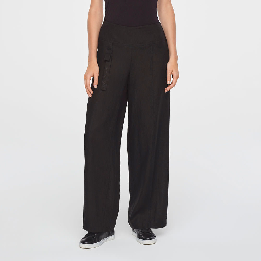 Sarah Pacini PANTALON MAÏTE EN LIN - TIMELESS De face