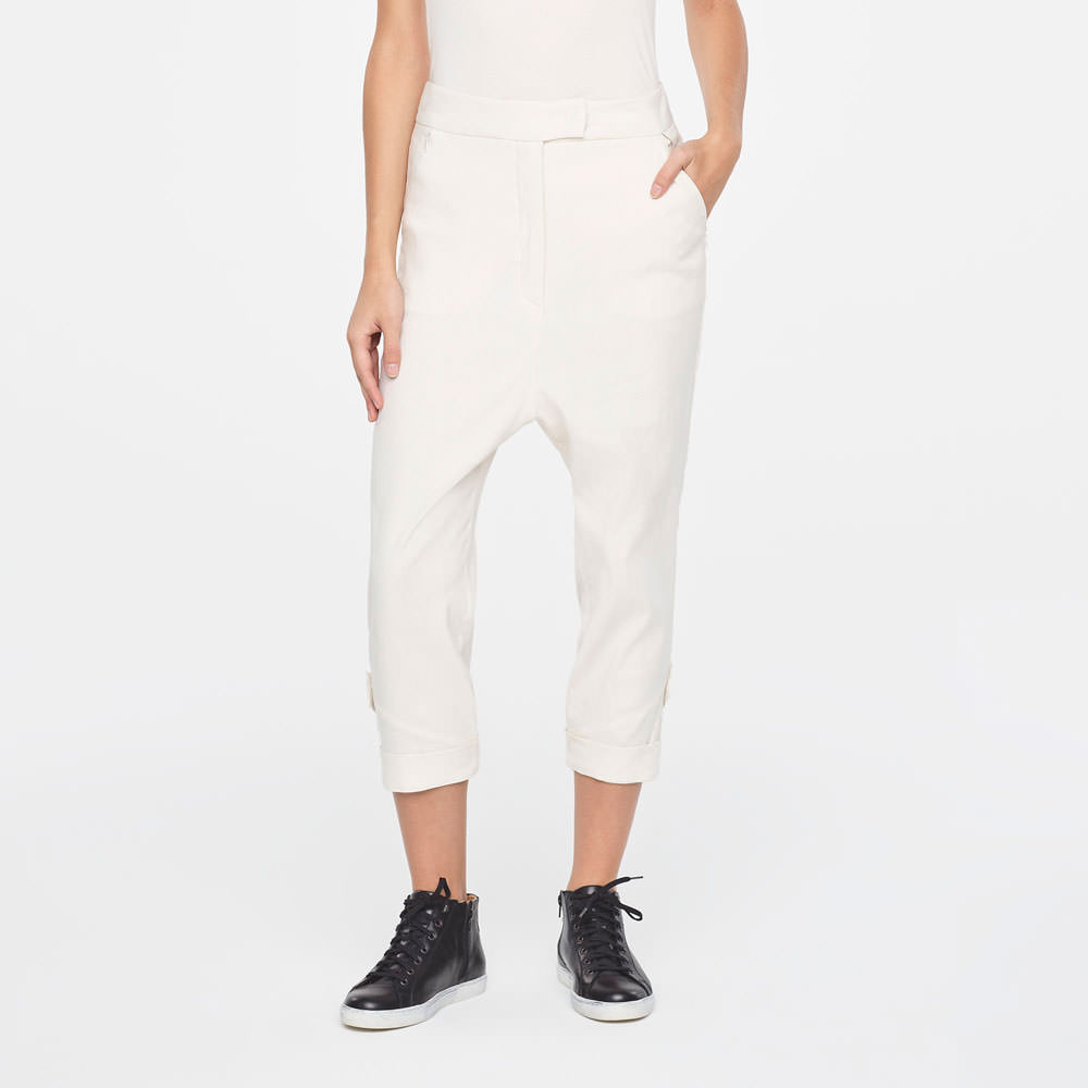 Sarah Pacini PANTALON 7/8 - LIN STRETCH De face