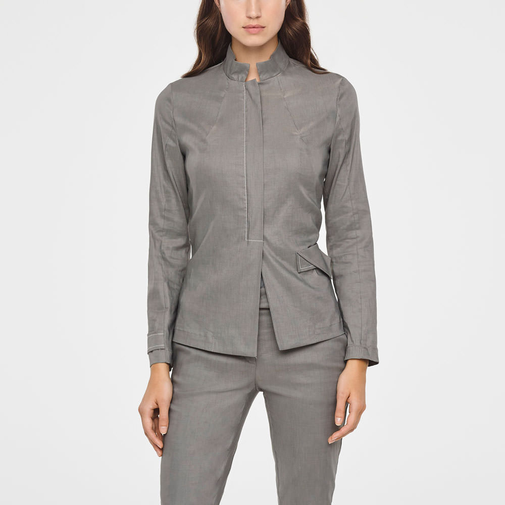 Sarah Pacini LINEN JACKET WITH ZIPPER Front