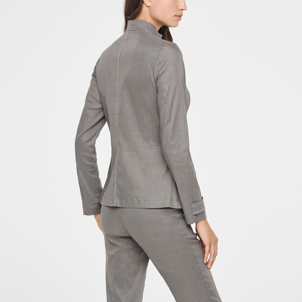 Sarah Pacini LINEN JACKET WITH ZIPPER Back view