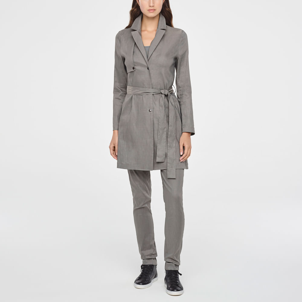 Sarah Pacini MANTEAU TRENCH - CODE BINAIRE De face